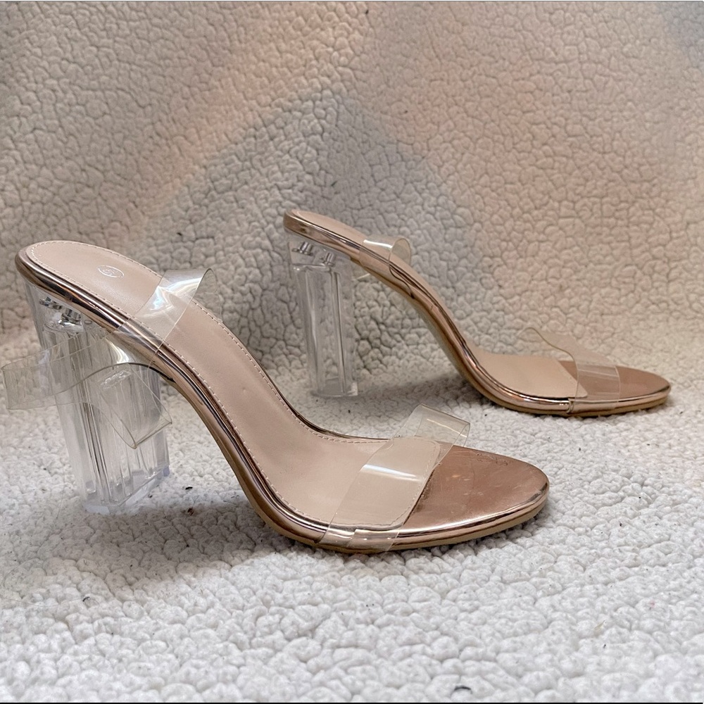 Strappless Clear Heels